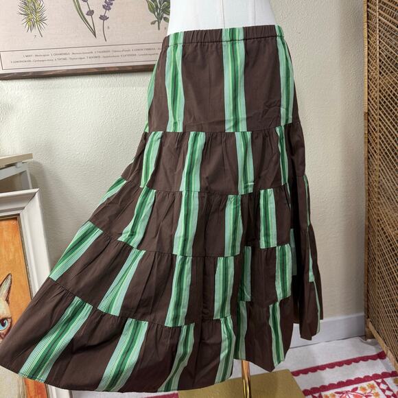 Y2k Tiered Peasant Low Waist Skirt Coastal Cowgirl Fairy Grunge Boho Mori Kei XS - Picture 3 of 6